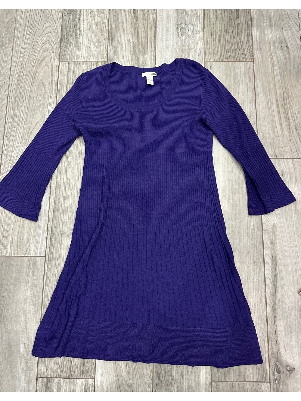 H&M Purple Ribbed Sweater Dress Medium